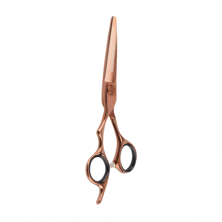 Mr. Barber Classic Copper Titanium Edge Scissors 5.5" (14 cm) | Professional Hair Cutting Shears - 1 Piece